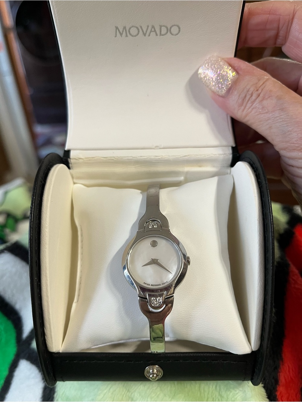 Movado Silver Stainless Steel Bracelet Watch. NEW BATTERY!